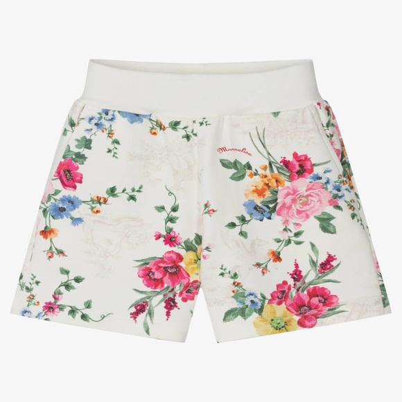 MONNALISA Ivory Floral Shorts - Picture 1 of 6
